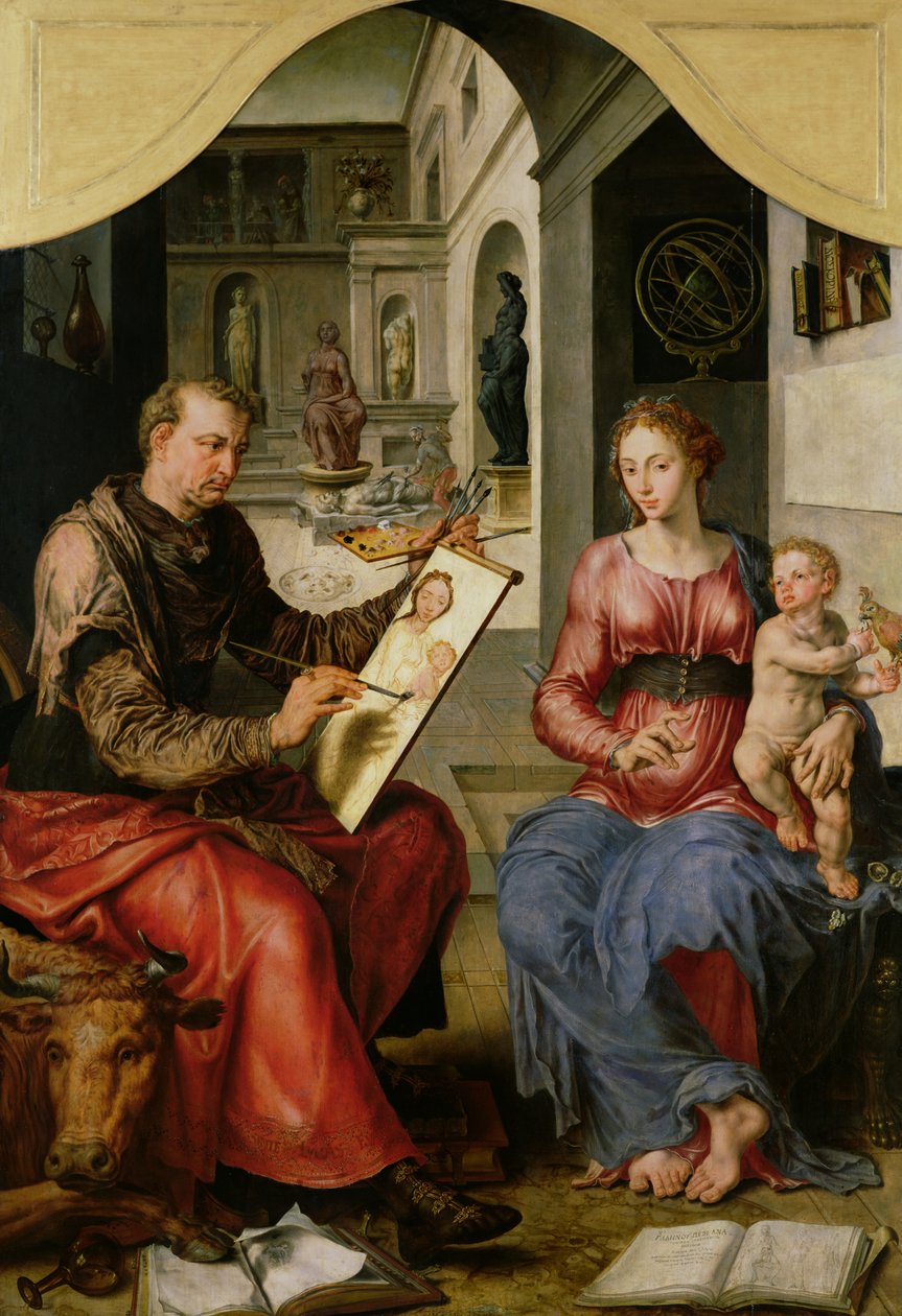 São Lucas pintando a Virgem, c.1545 de Maerten van Heemskerck