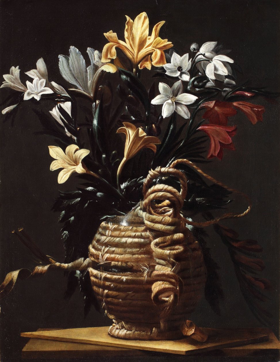 Frasco com Flores, c. 1615-1620. de Maestro della fiasca di Forlì