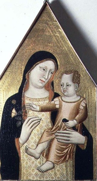 Madonna and Child, c.1340 (tempera no painel) de Maestro di Mezzana (fl.c 1340)