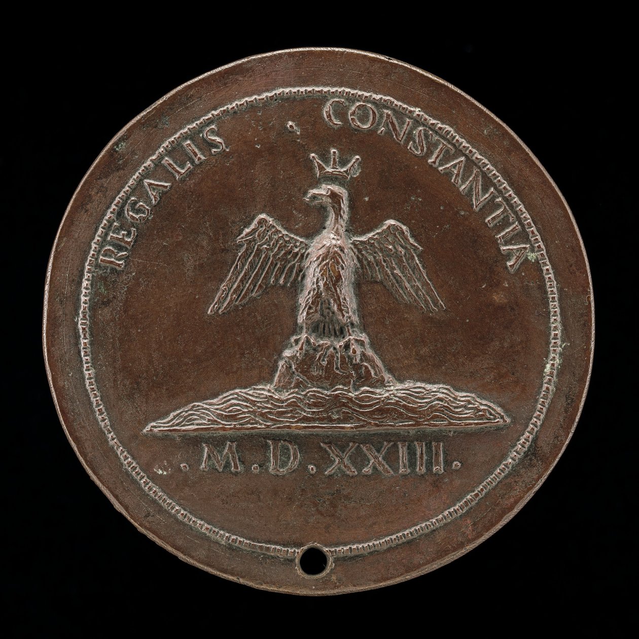 Crowned Eagle on a Mound Amid Waters [marcha atrás], 1523. de Maffeo Olivieri