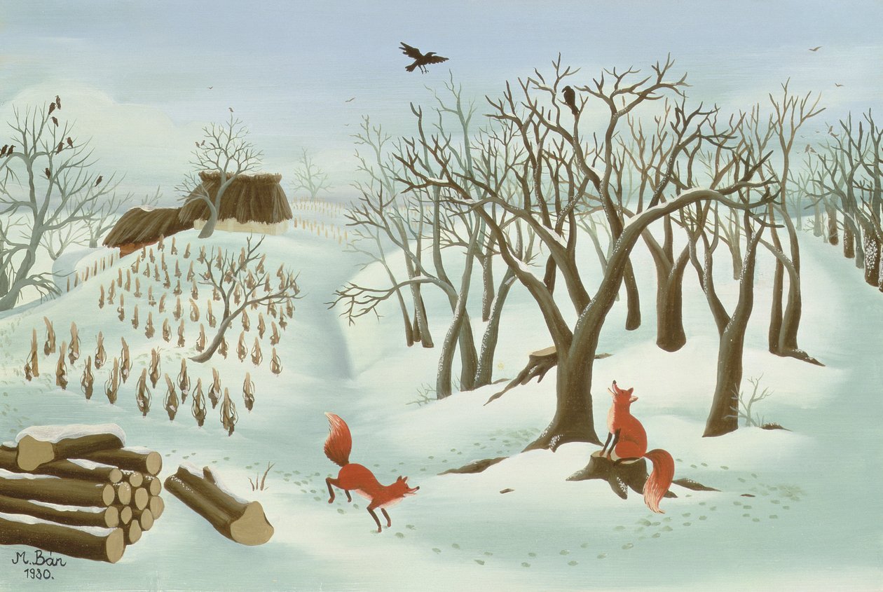 Esperando por melhores épocas, 1980 (óleo sobre madeira) de Magdolna Ban