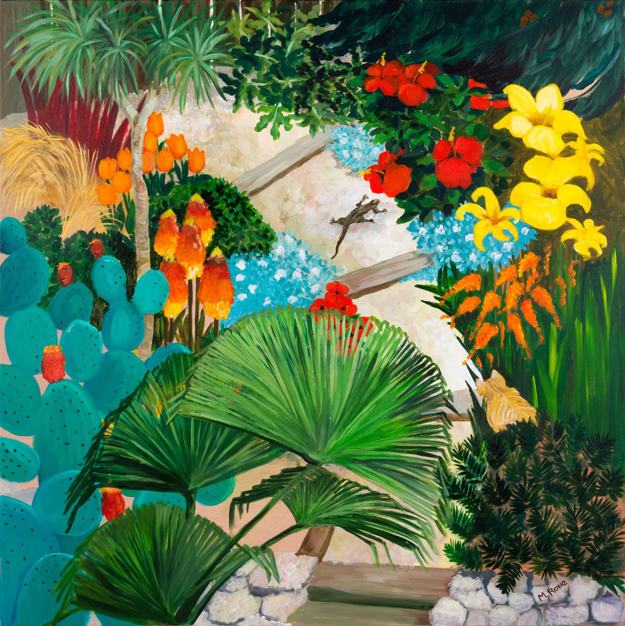 Jardins exóticos, 2013 (acrílico sobre tela) de Maggie Rowe