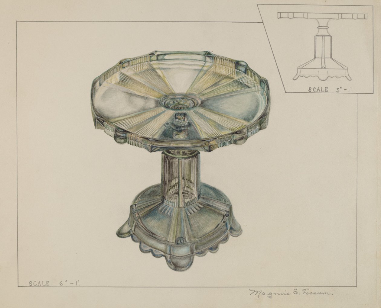 Suporte para bolos de vidro, c. 1936. de Magnus S. Fossum