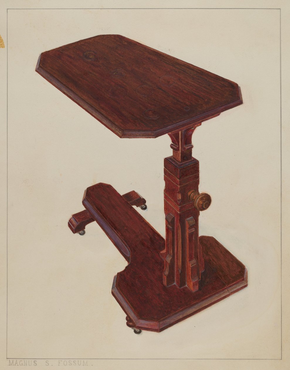Mesa de cabeceira inválida, c. 1936. de Magnus S. Fossum