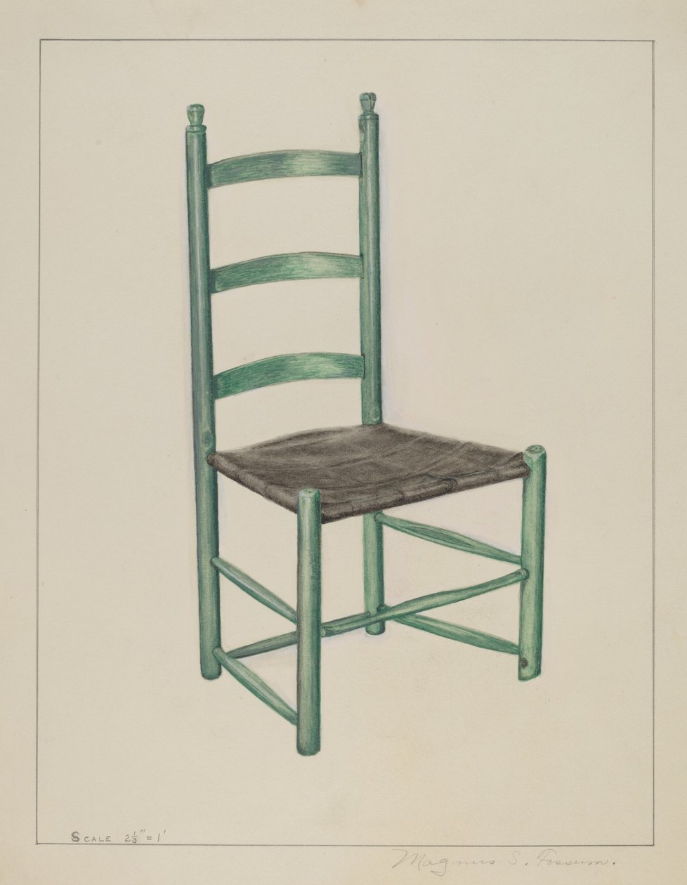 Cadeira de encosto de escada - chamada Jolting Chair, c. 1936. de Magnus S. Fossum