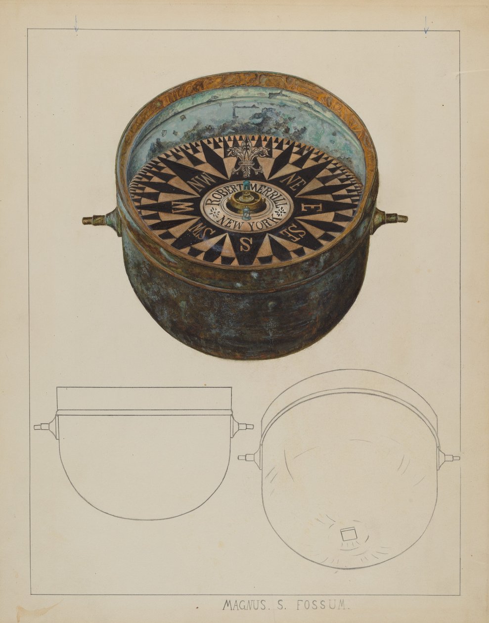 Bússola do Navio, c. 1937. de Magnus S. Fossum