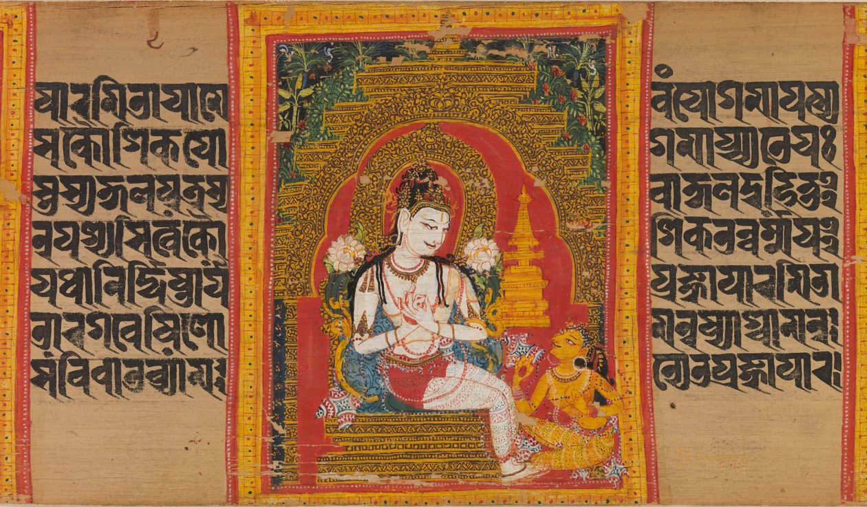 Bodhisattva Avalokiteshvara Expondo o Dharma a um Devoto..., início do século XII. de Mahavihara Master