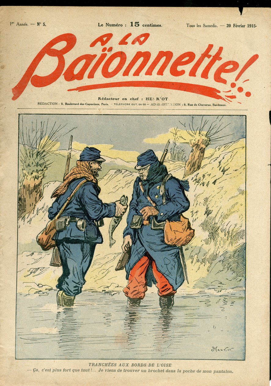 Capa de "La Baionnette", sátira colorida de Henri Maigrot