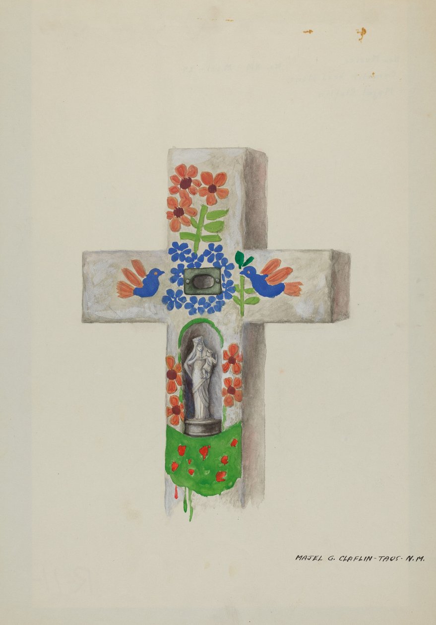 Pedra de cabeça de cimento, c. 1937. de Majel G. Claflin