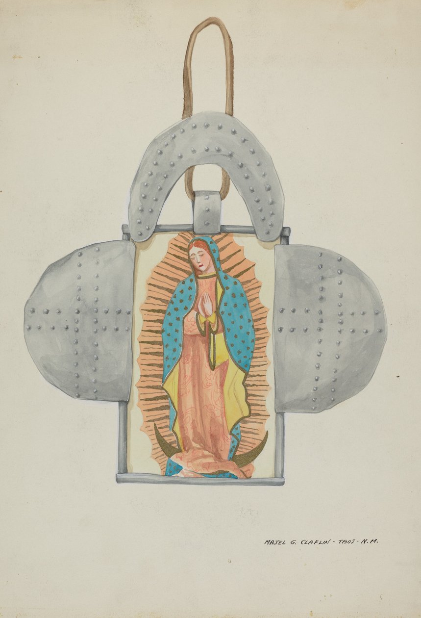 Guadalupe desenhada à mão em forma de lata, c. 1937. de Majel G. Claflin