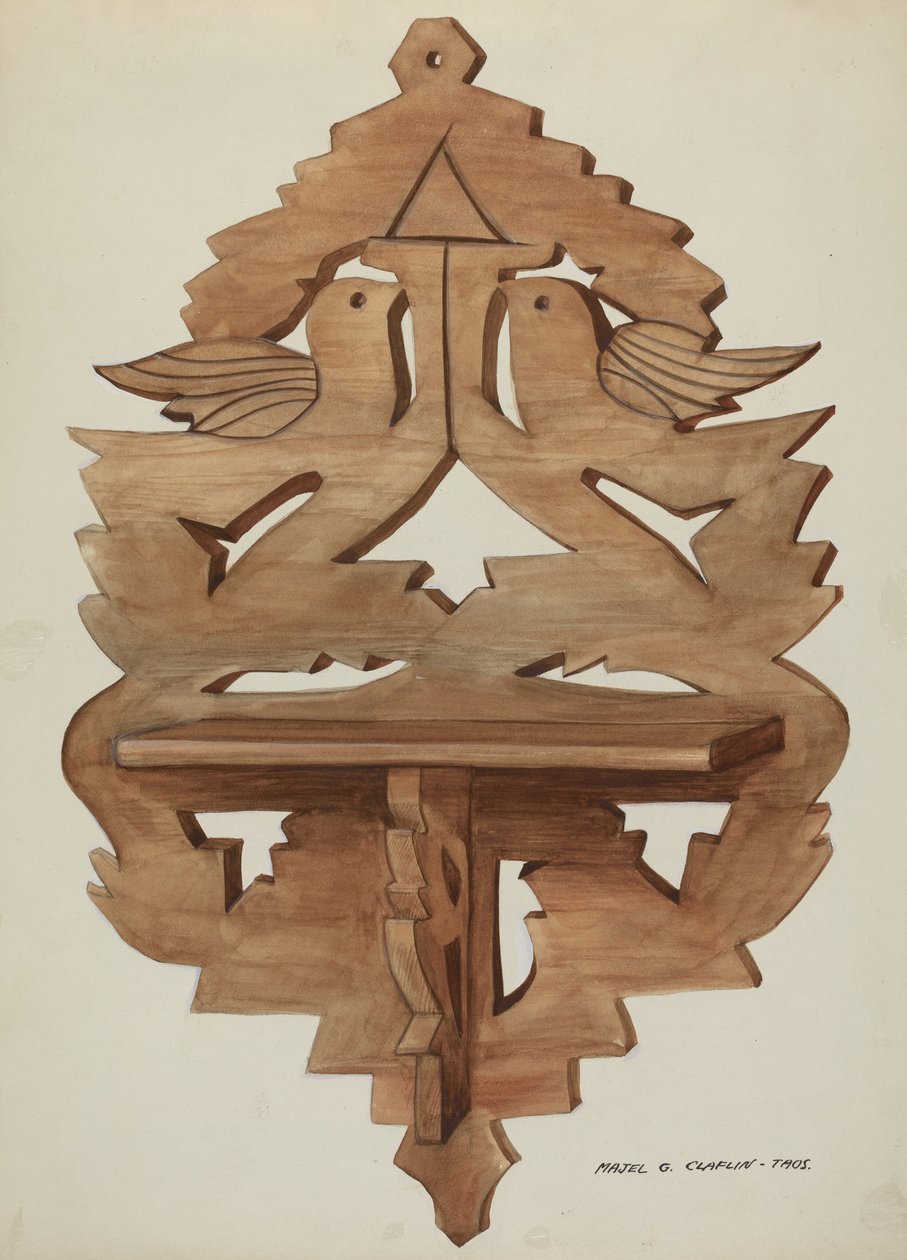 Prateleira da Parede Pendurada, c. 1937. de Majel G. Claflin