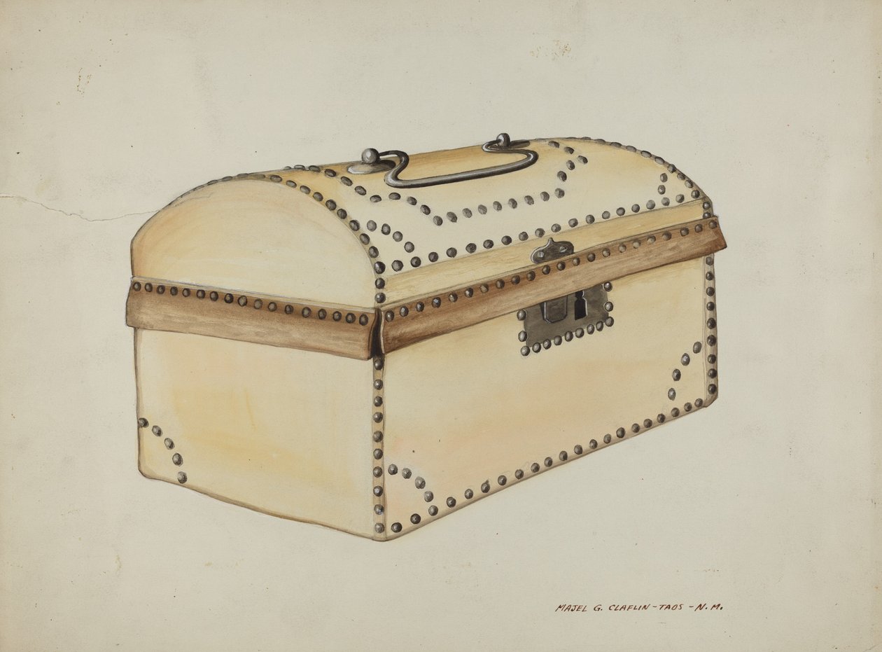 Caixa Coberta de Couro, c. 1937. de Majel G. Claflin