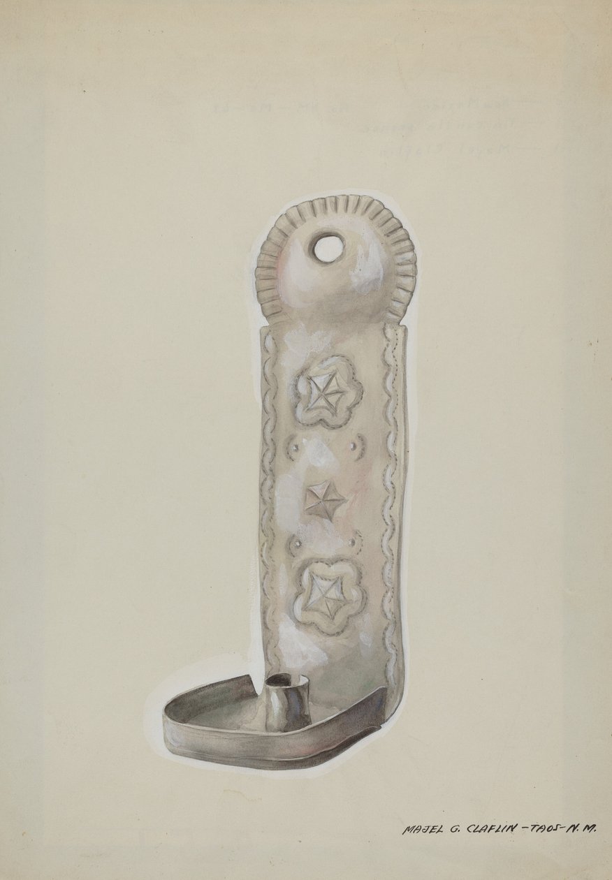 Tin Candle Sconce, c. 1937. de Majel G. Claflin