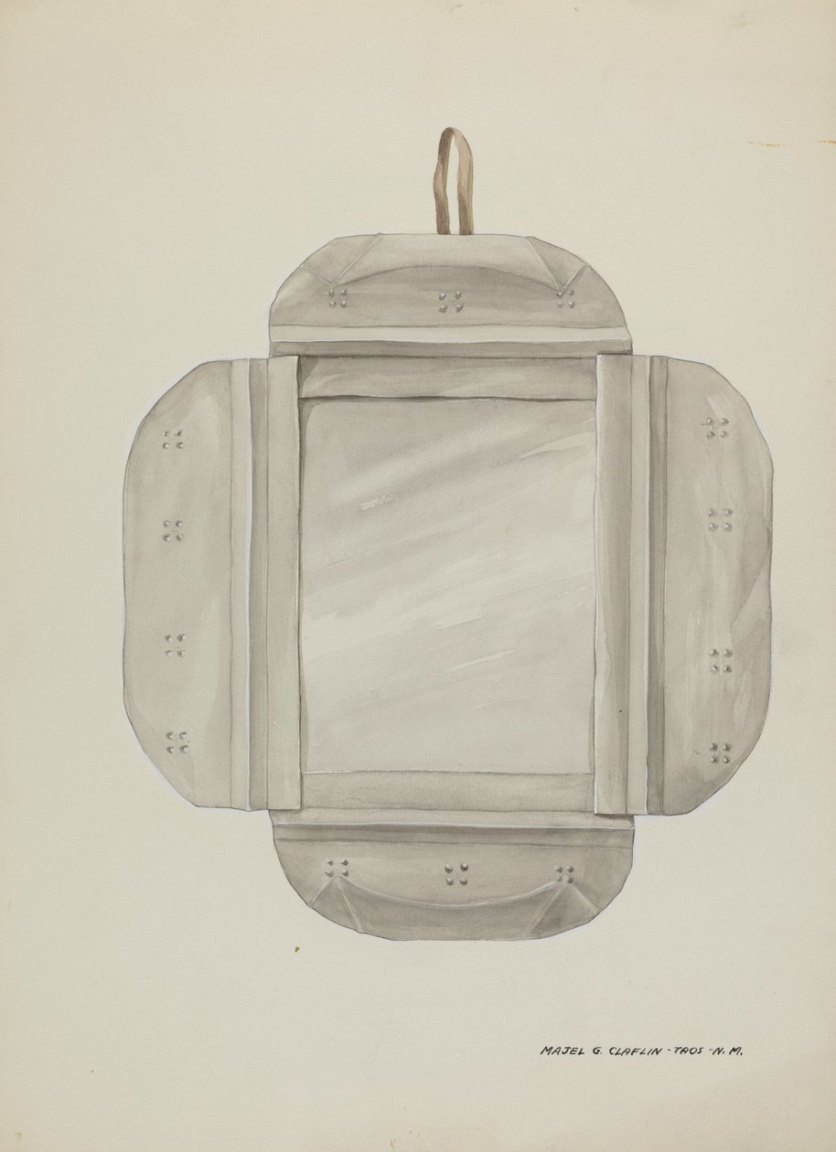 Moldura de espelho de estanho, c. 1937. de Majel G. Claflin