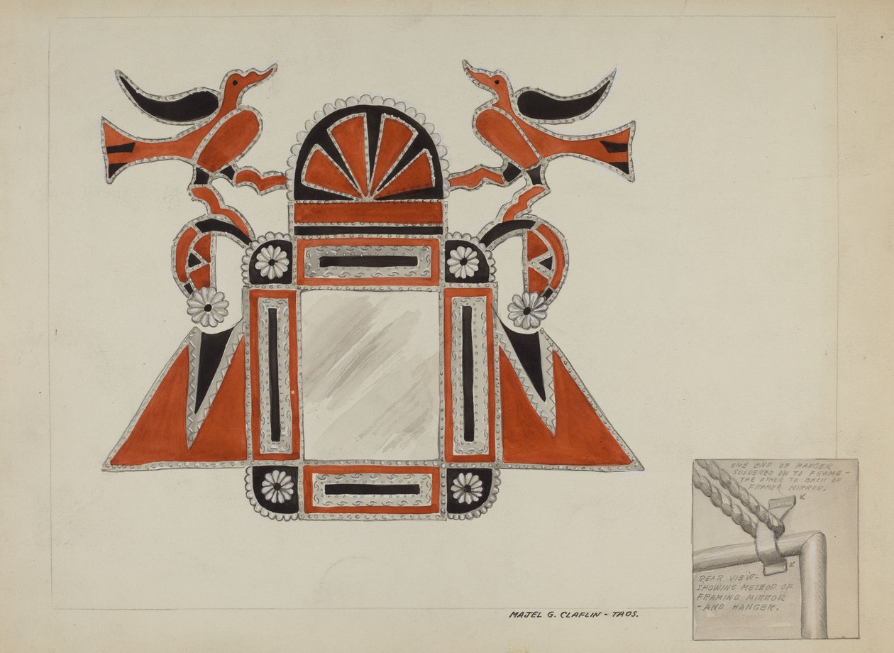 Moldura de Espelho de Lata, c. 1937. de Majel G. Claflin