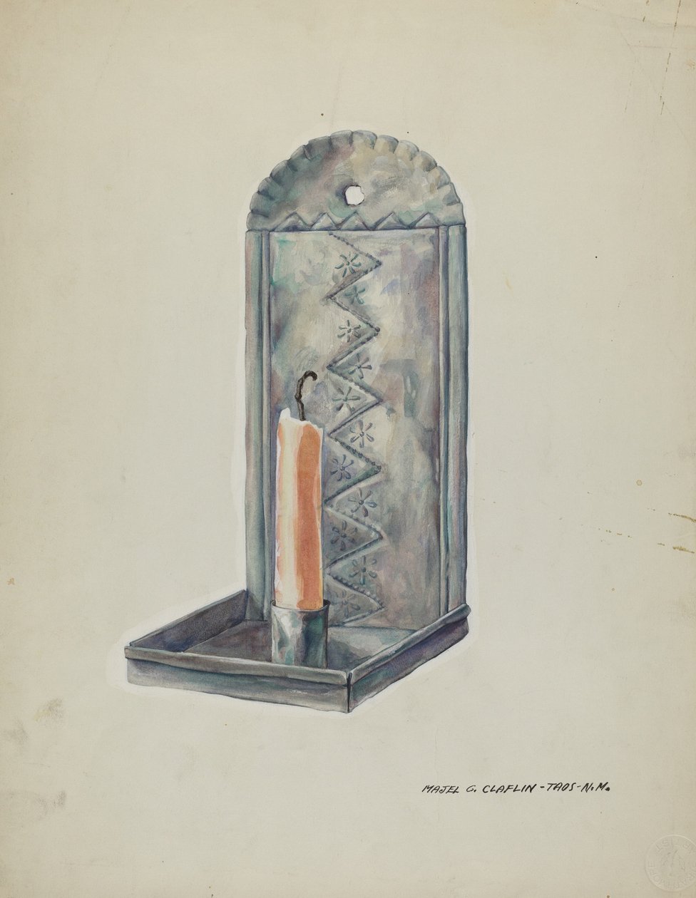Tin Sconce, 19351942. de Majel G. Claflin