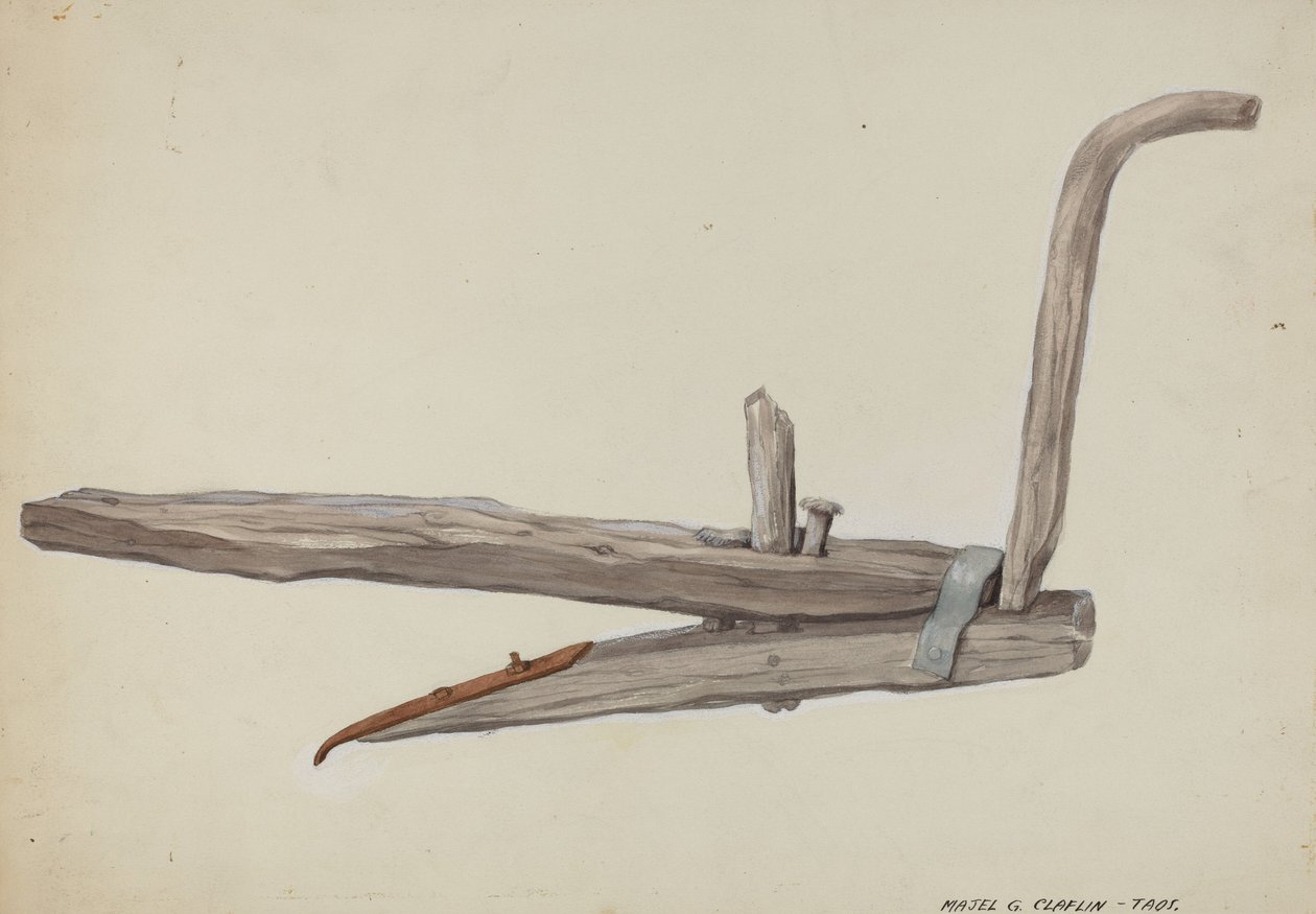 Wooden Plow, c. 1937. de Majel G. Claflin