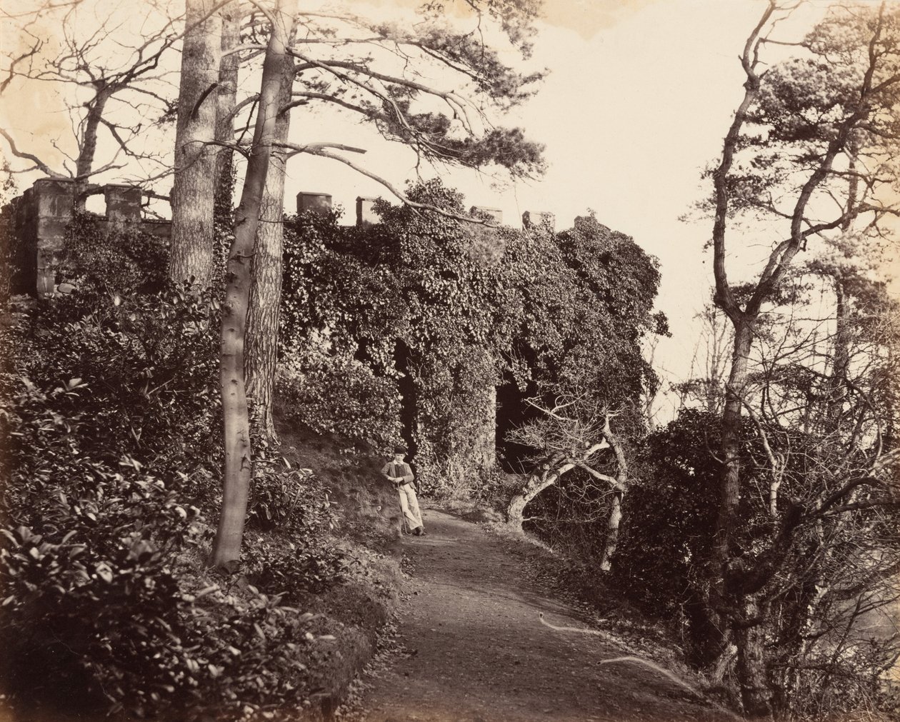 Em Winterdyne, no rio Severn, na década de 1860 (foto) de Major Francis Gresley