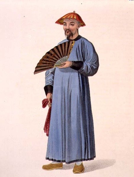 Um mandarim em seu vestido de verão, placa 31 de "The Costume of China", gravado por J. Dadley de Major George Henry Mason