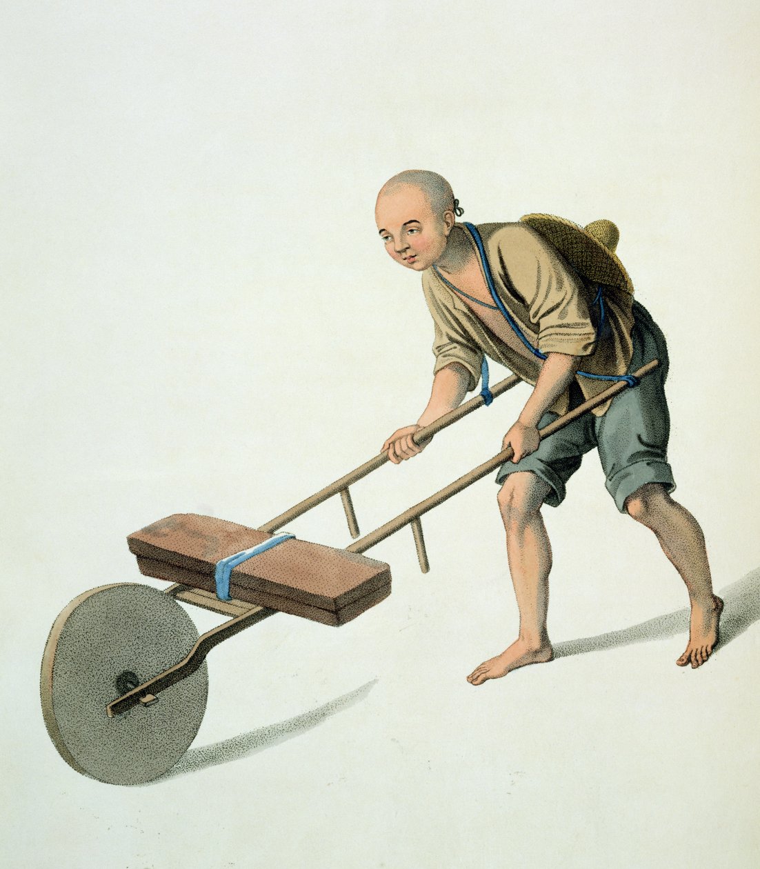 Um trabalhador, prato 27 de "O traje da China", gravado por J. Dadley, 1800 de Major George Henry Mason