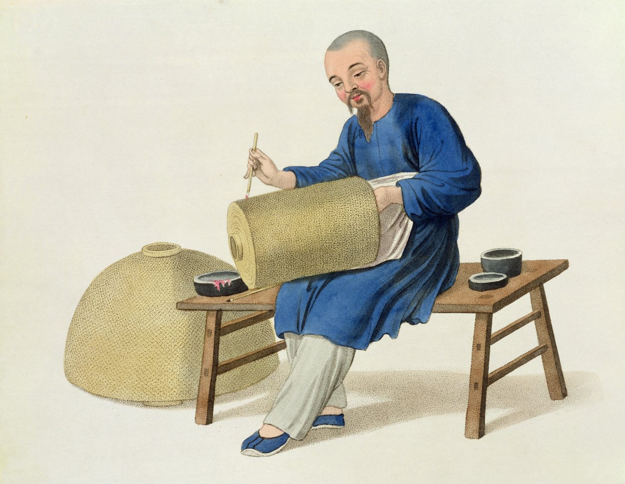 Um pintor de lanternas, prato 20 de &39;O traje da China&39;, gravado por J. Dadley, 1800 de Major George Henry Mason