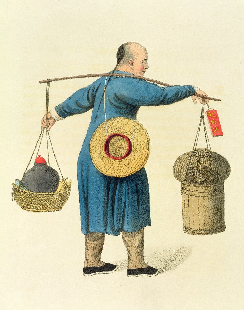 Viper Seller, placa 46 de &39;The Costume of China&39;, gravada por J. Dadley, 1800 de Major George Henry Mason