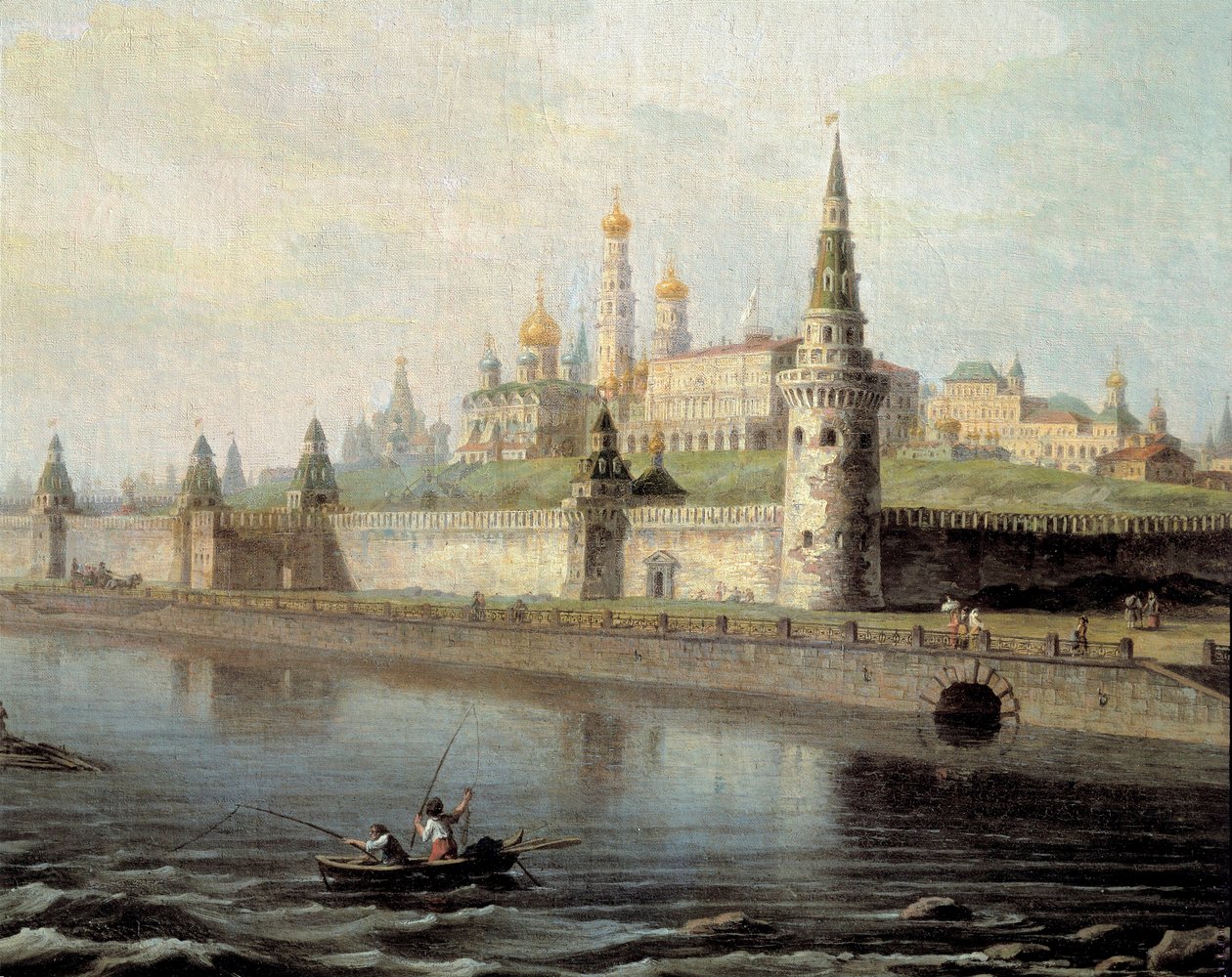 Vista do Kremlin em Moscovo tirada do Monte Kammeny de Maksim Nikiforovich Vorobiev