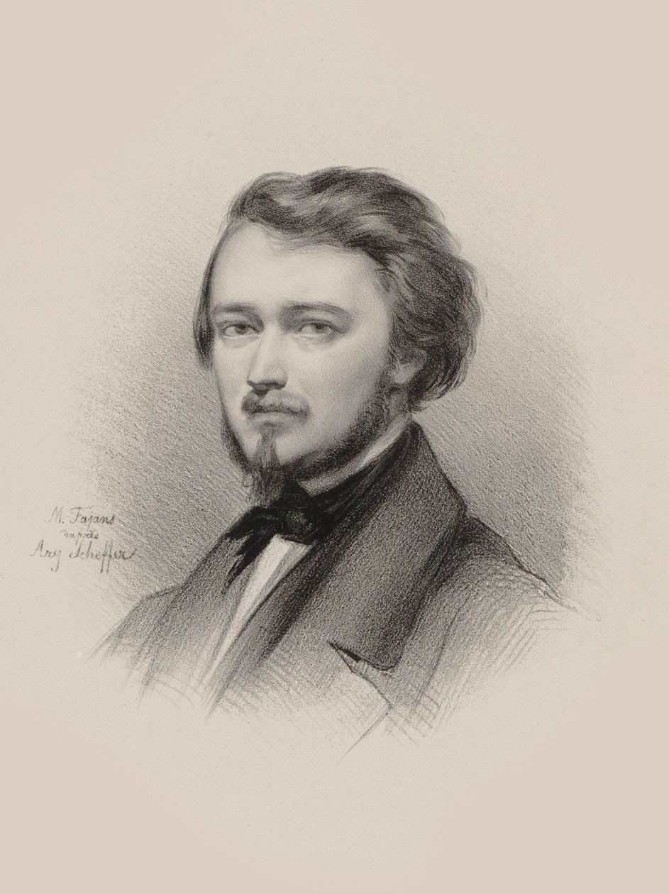 Retrato do violinista e compositor Hubert Léonard 1819-1890, 1850. de Maksymilian Fajans