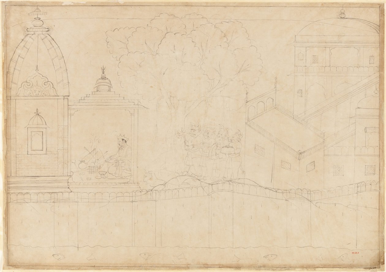 Indrajit Faz Ofertas: Folio da série Siege of Lanka, ca. 1725. de Manaku