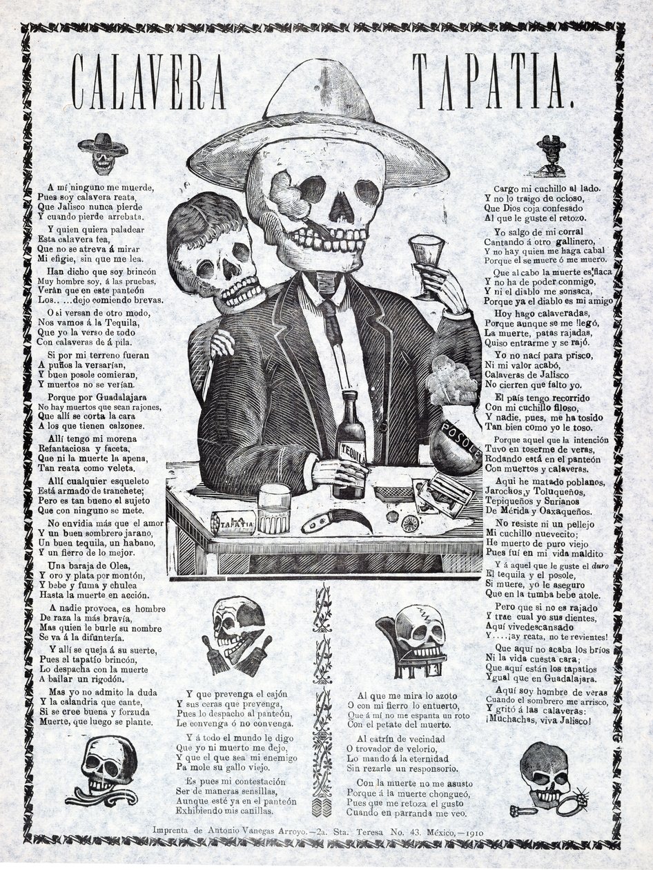Calavera Tapatia, publicado em 1910 de Manuel Manilla