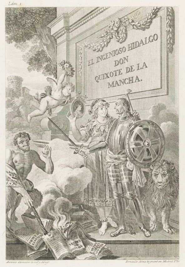 Retrato de Miguel de Cervantes Saavedra frontispício da série O engenhoso fidalgo Dom Quixote de la Mancha de Manuel Salvador Carmona