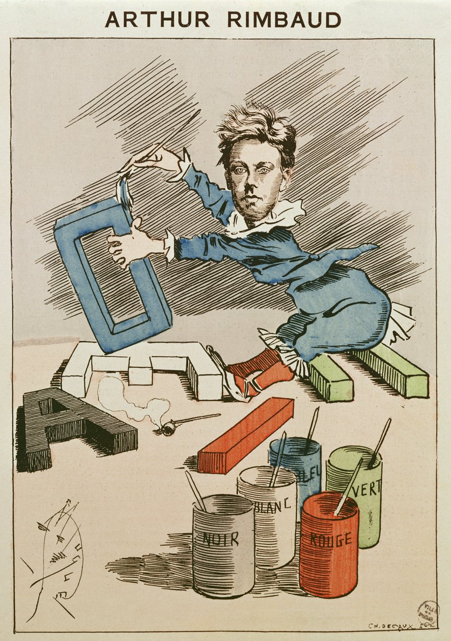 Caricatura de Arthur Rimbaud (1854-91) de 