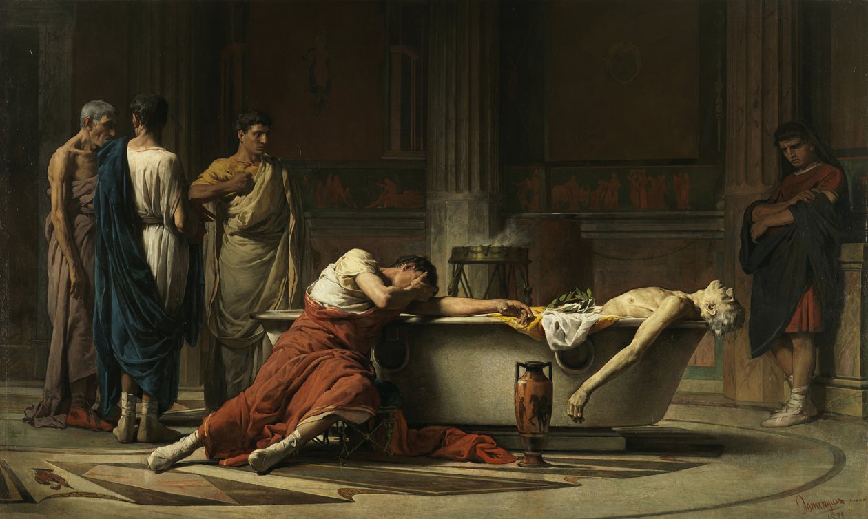 A morte de Sêneca, 1871 de Manuel Domínguez Sánchez