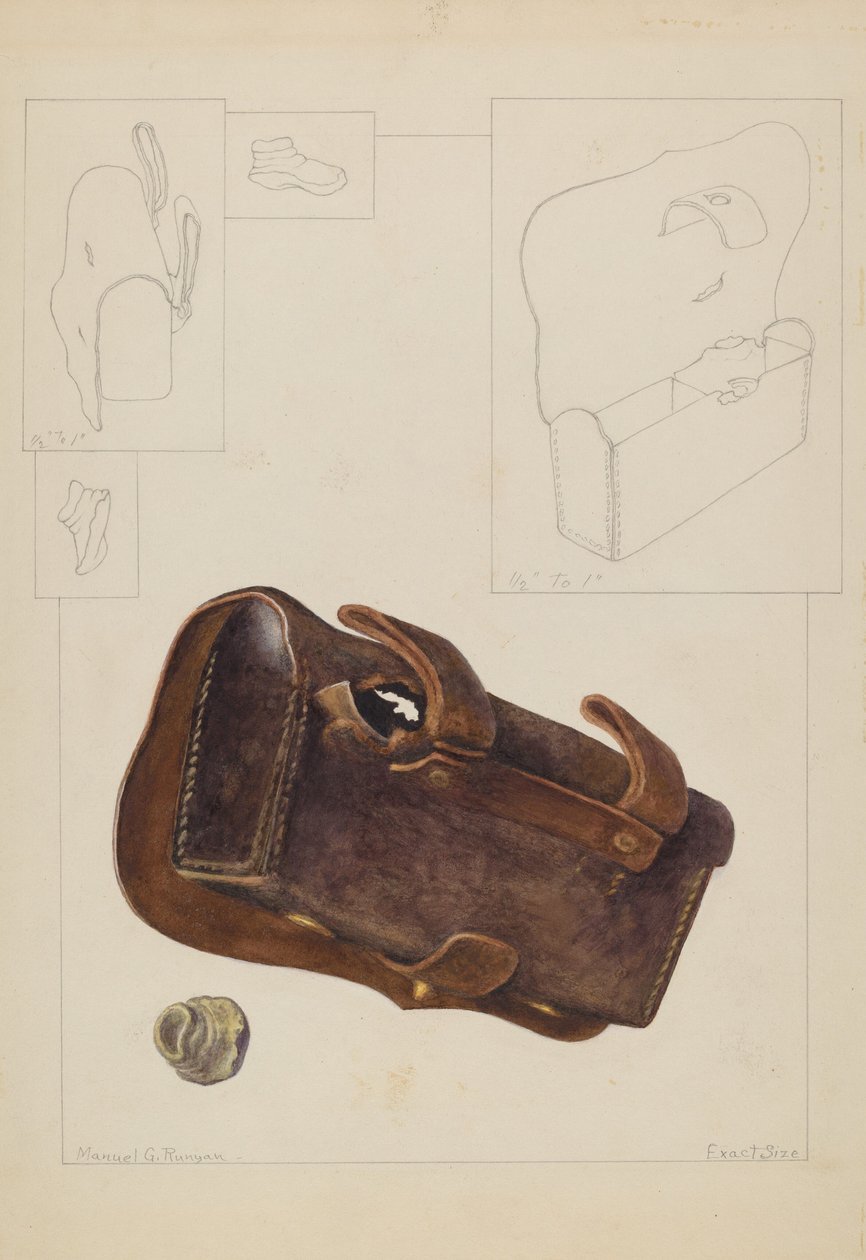 Caixa de cartucho e bala, c. 1937. de Manuel G. Runyan