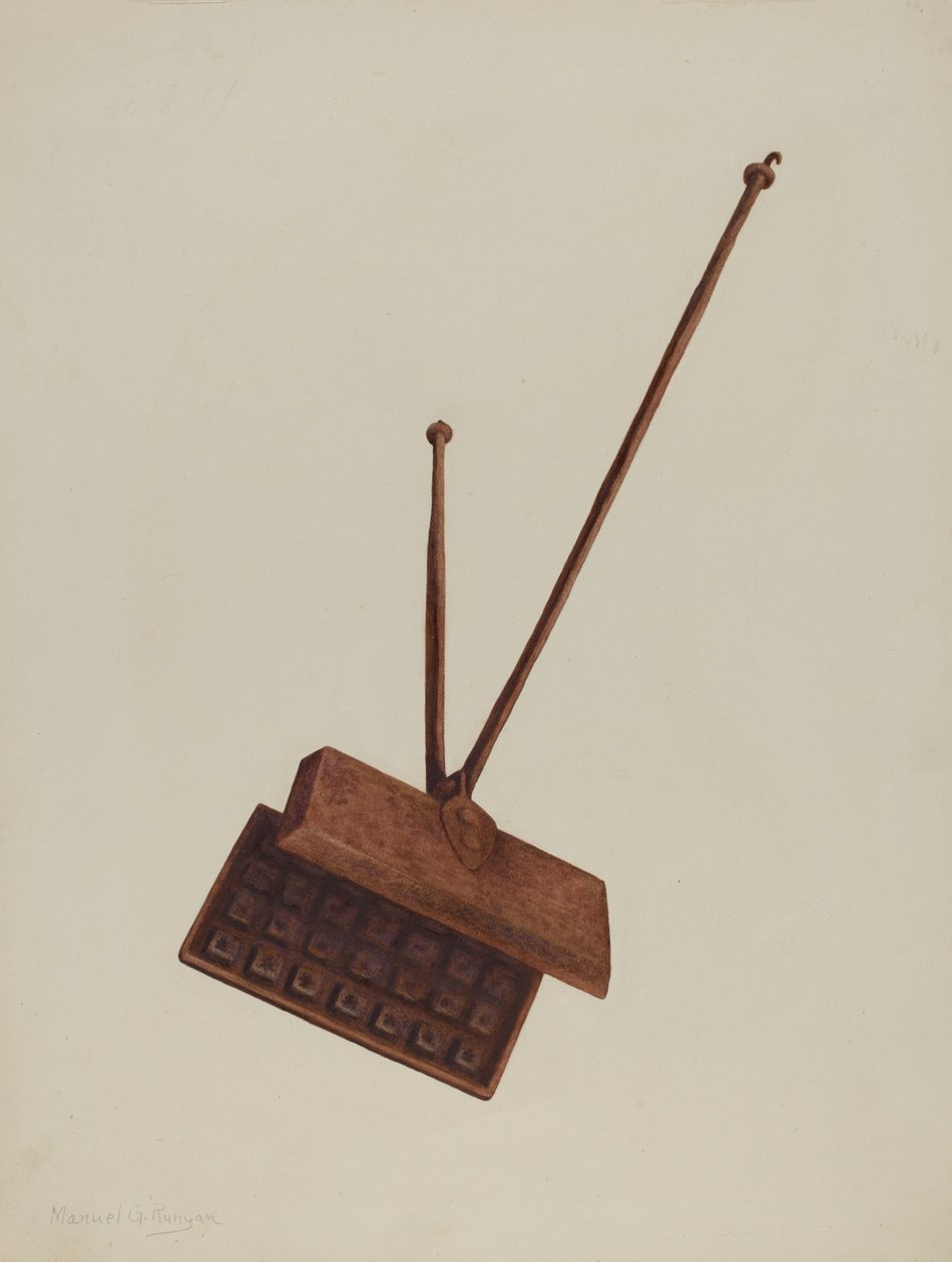 Lareiras Waffle Iron, c. 1939. de Manuel G. Runyan