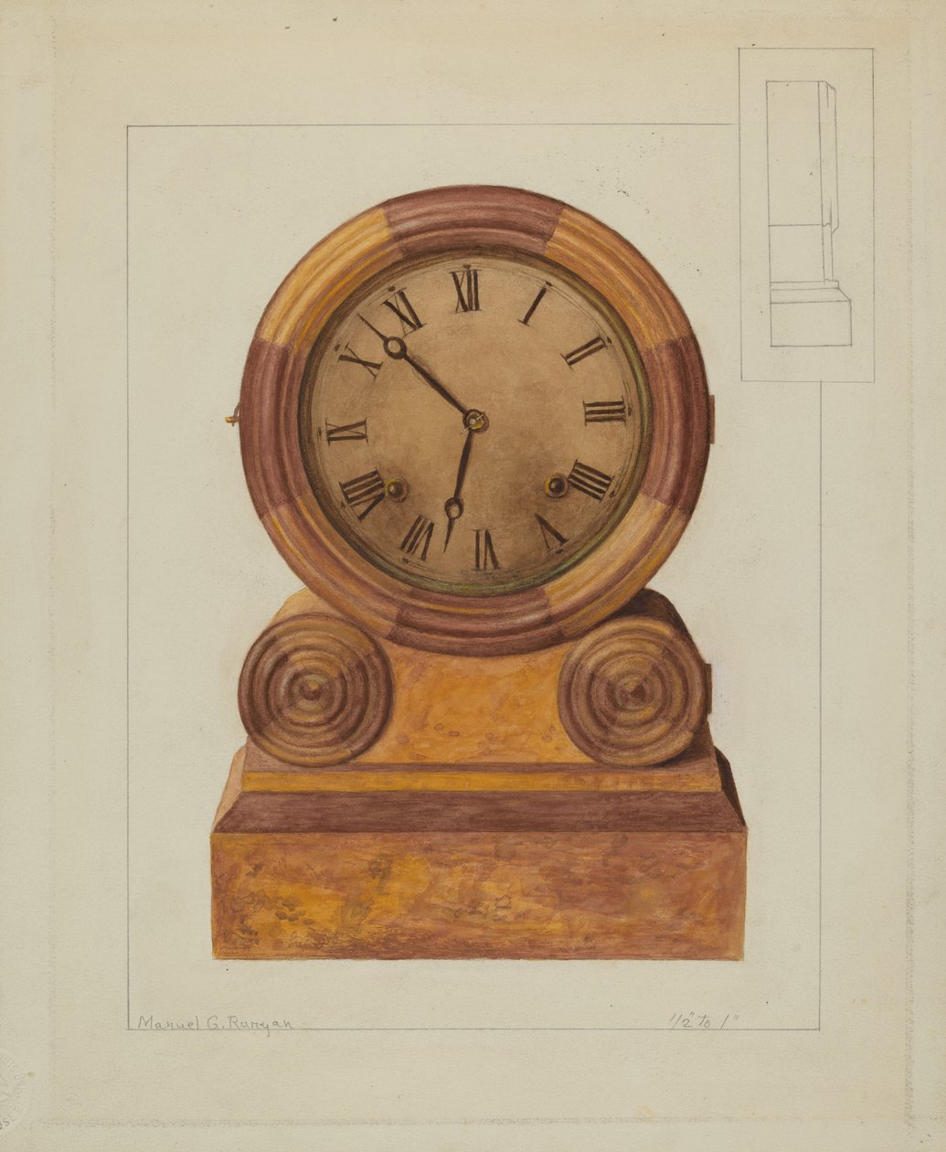 Relógio de Prateleira, c. 1937. de Manuel G. Runyan