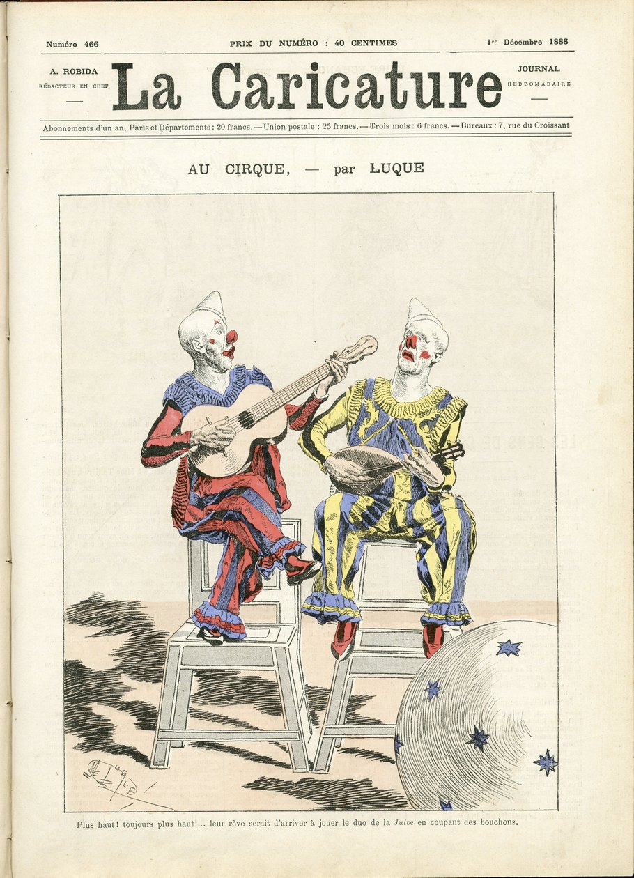 Ilustração de Manuel Luque (1854-1919) para a Capa de La Caricature (1880) de Manuel Luque