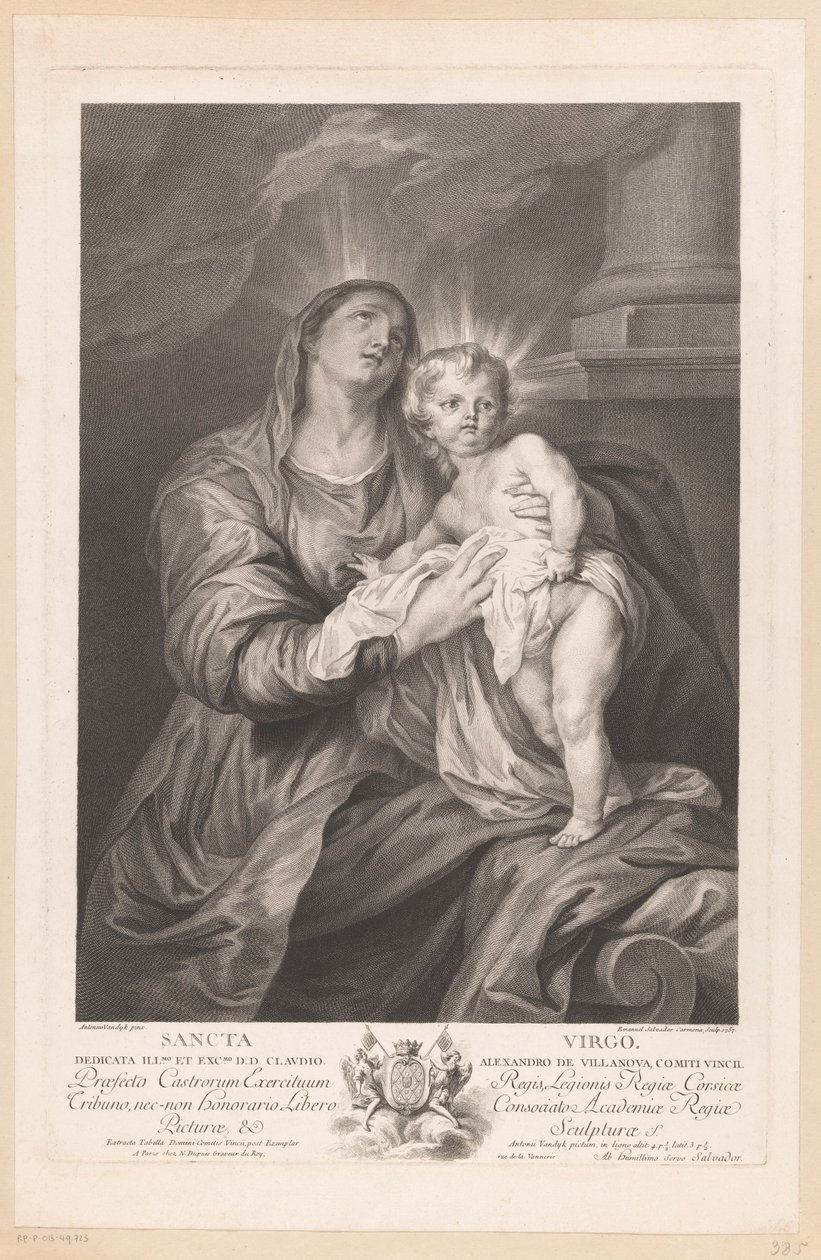 Maria com o Menino Jesus Sancta Virgo (título no objeto) de Manuel Salvador Carmona
