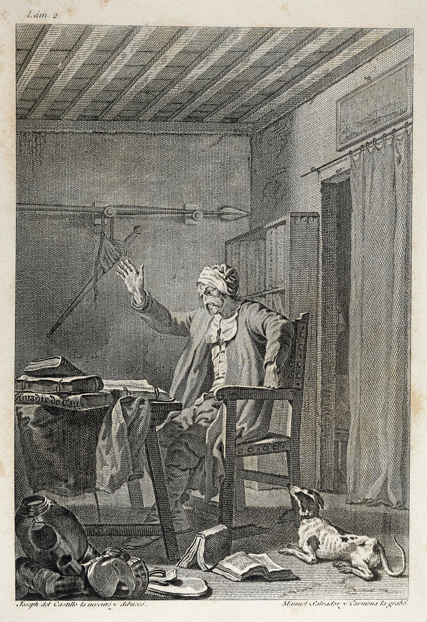 O personagem e o quete do famoso cavalheiro Dom Quixote (Quijote) de Manuel Salvador Carmona