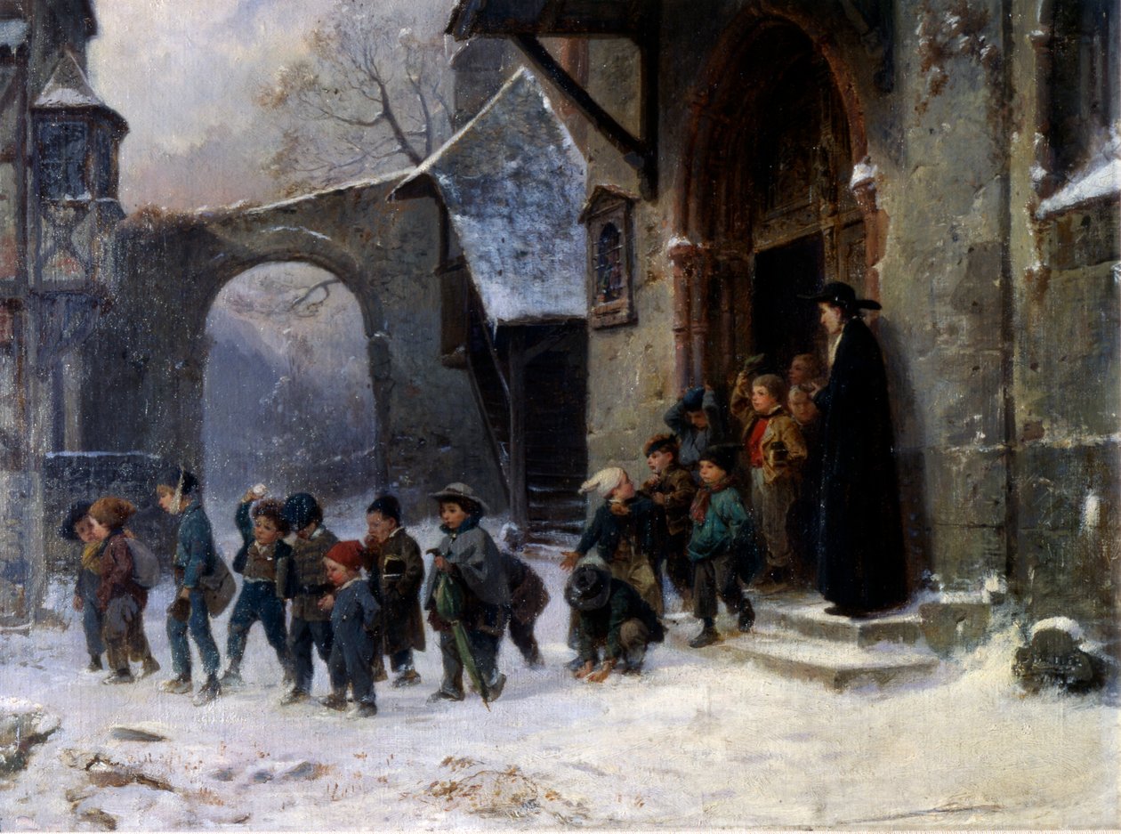 Crianças saindo da escola de Marc Louis Benjamin Vautier