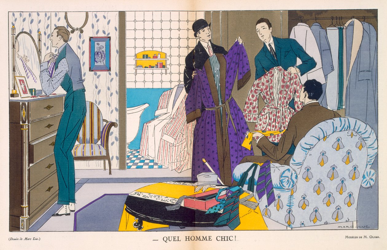 Que homem elegante, moda masculina, 1921 de Marc Luc