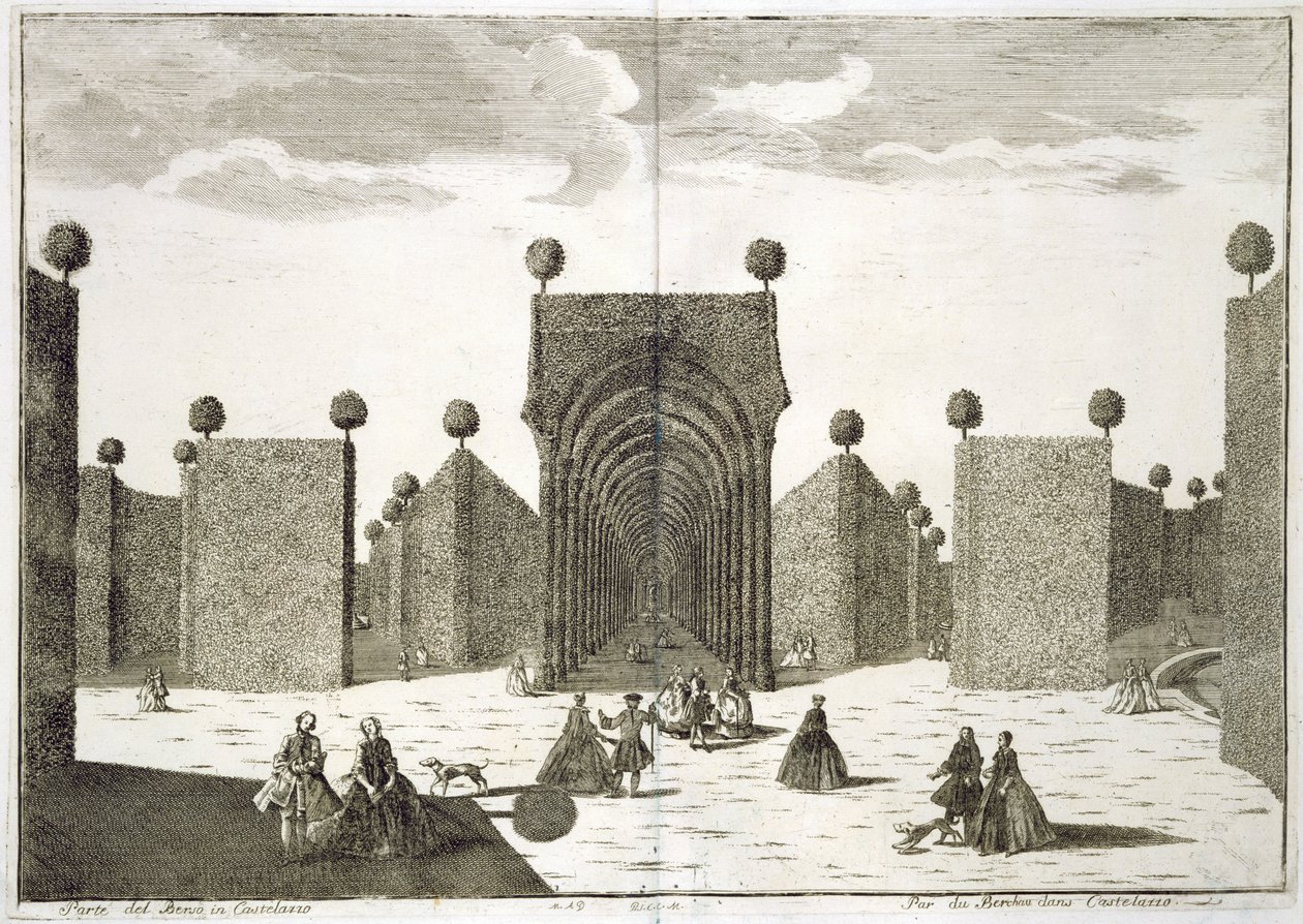 The Topiary Gardens, de Delícias da Villa Castellazzo, de Domenico Felice Leonardi, publicado em 1743 de Marc