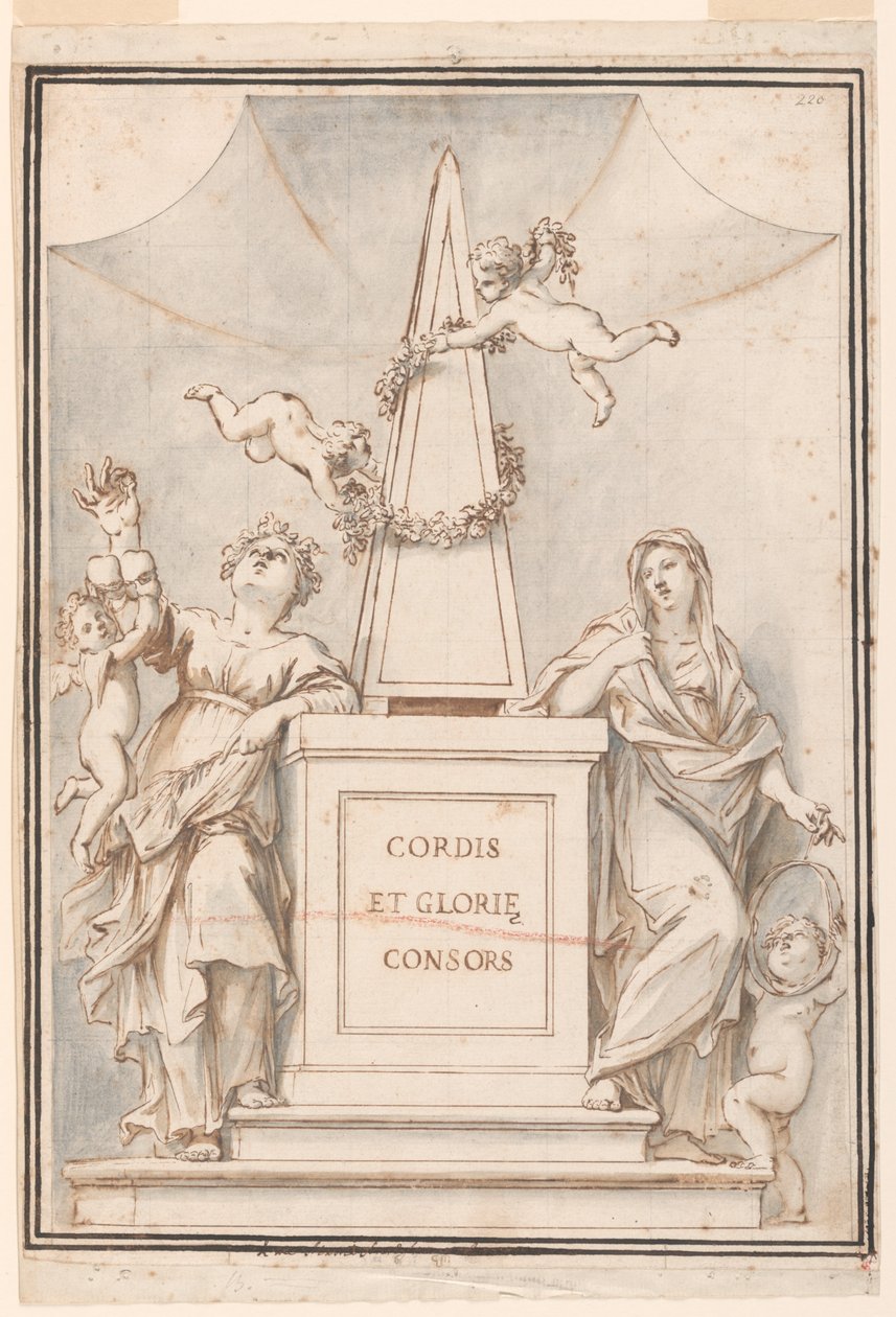 Projeto para uma pintura monocromática, Igreja de Corpus Domini, Bolonha, Itália de Marc Antonio Franceschini