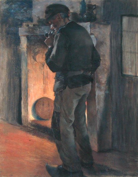 Velho Camponês (pastel sobre papel sobre tela) de Marc Aurele de Roy Suzor Cote