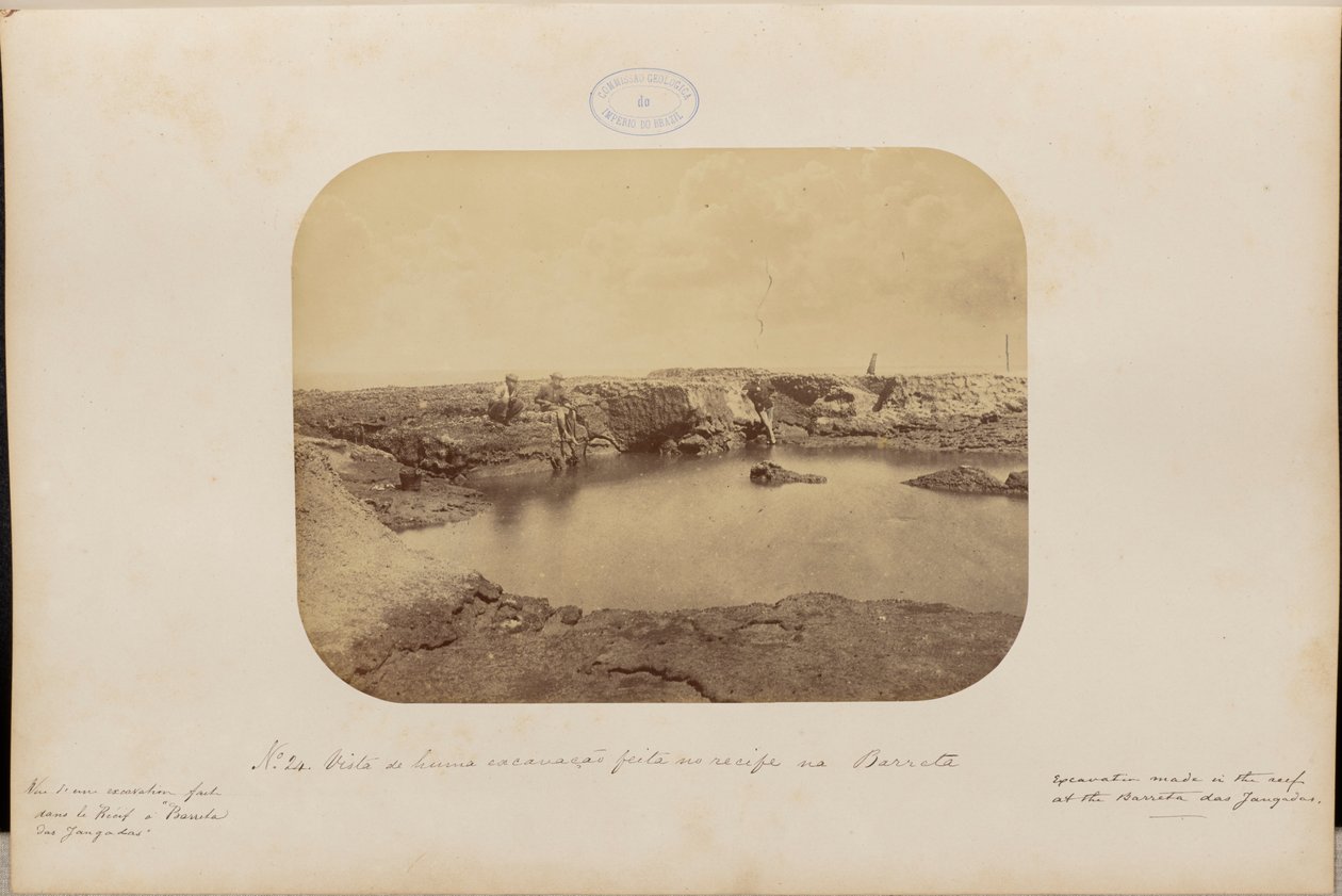 Vista de huma excavaçaō feita no recife na Barreta de Marc Ferrez