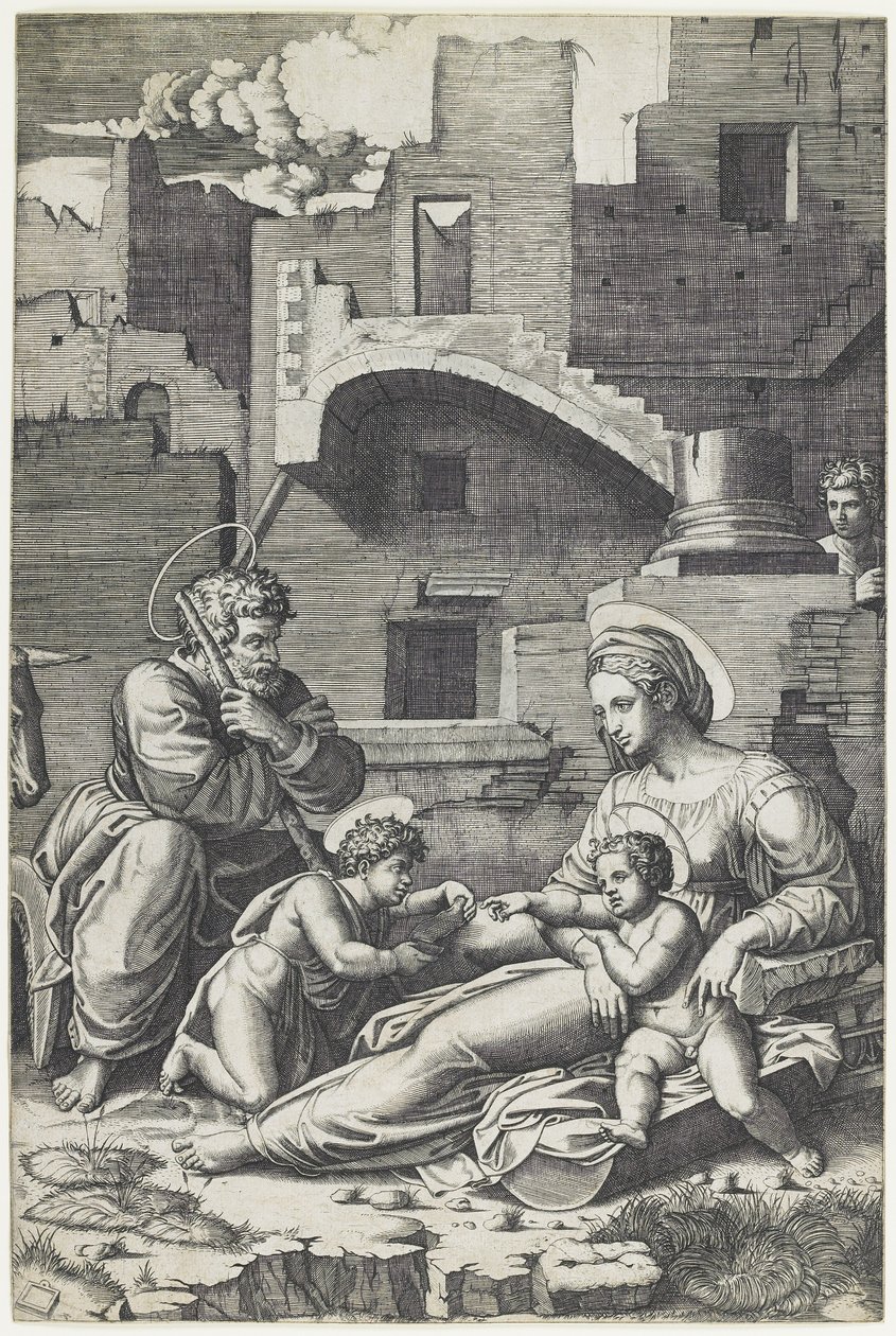 Virgem com a coxa longa, c. 1520-1525 de Marcantonio Raimondi