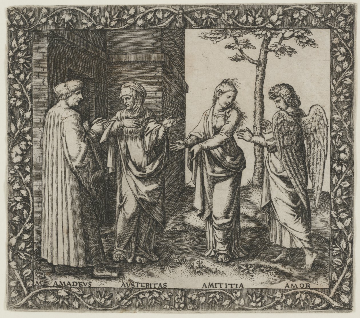 Amadeus Berruti com gravidade, Amititia e amor de Marcantonio Raimondi