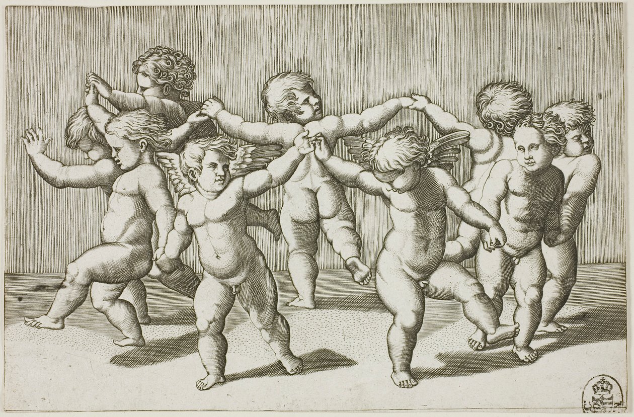 Dança dos Cupidos de Marcantonio Raimondi