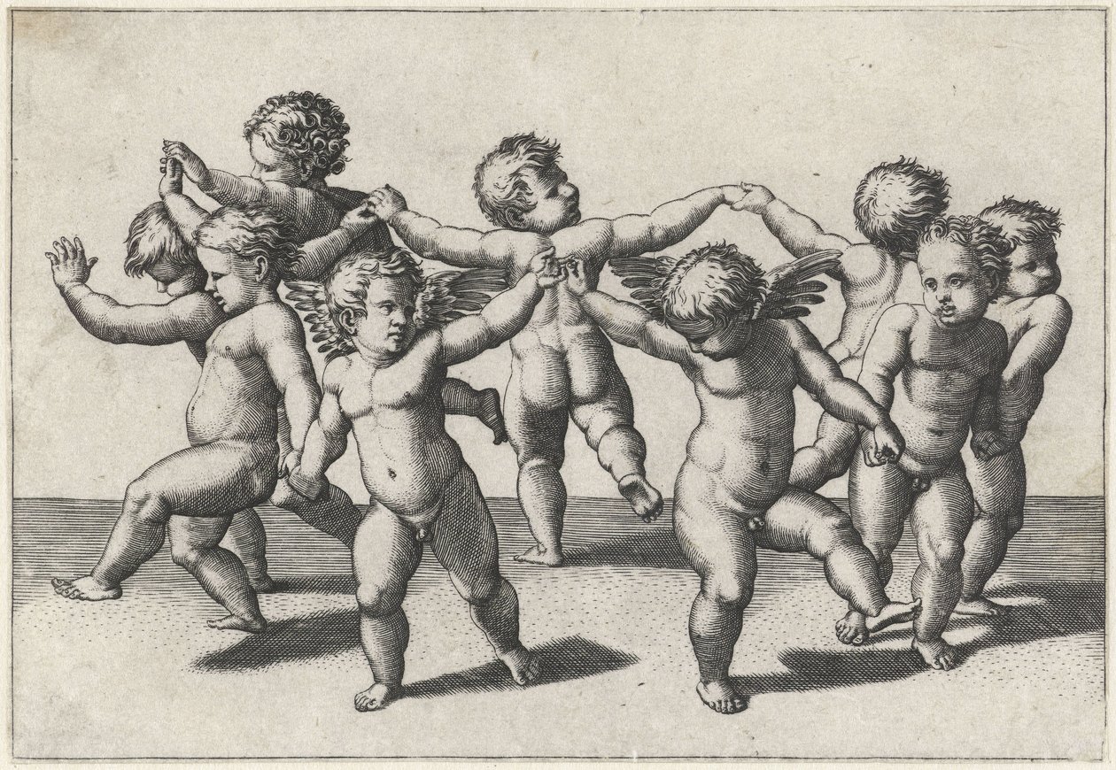 Putti dançante de Marcantonio Raimondi