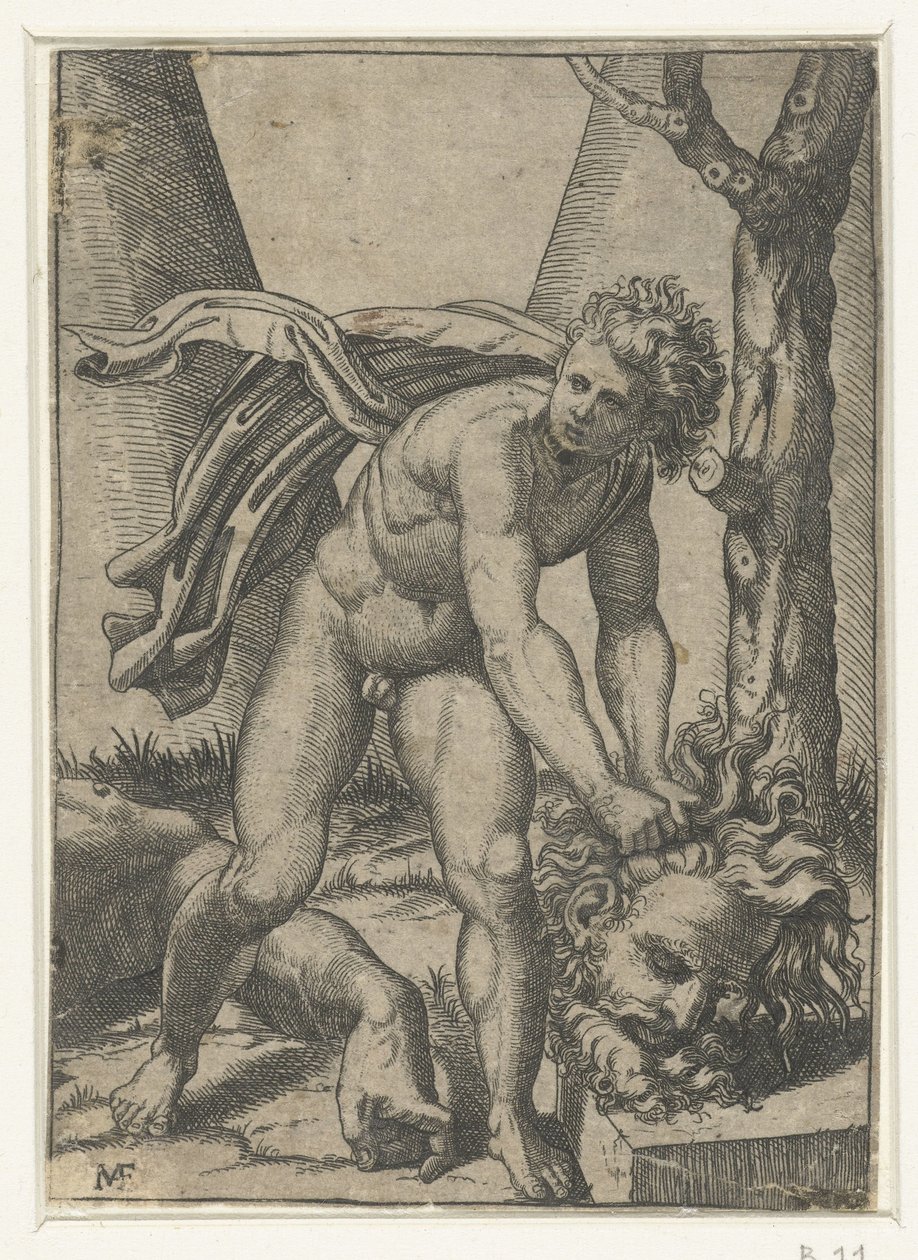 David com cabeça de Golias de Marcantonio Raimondi